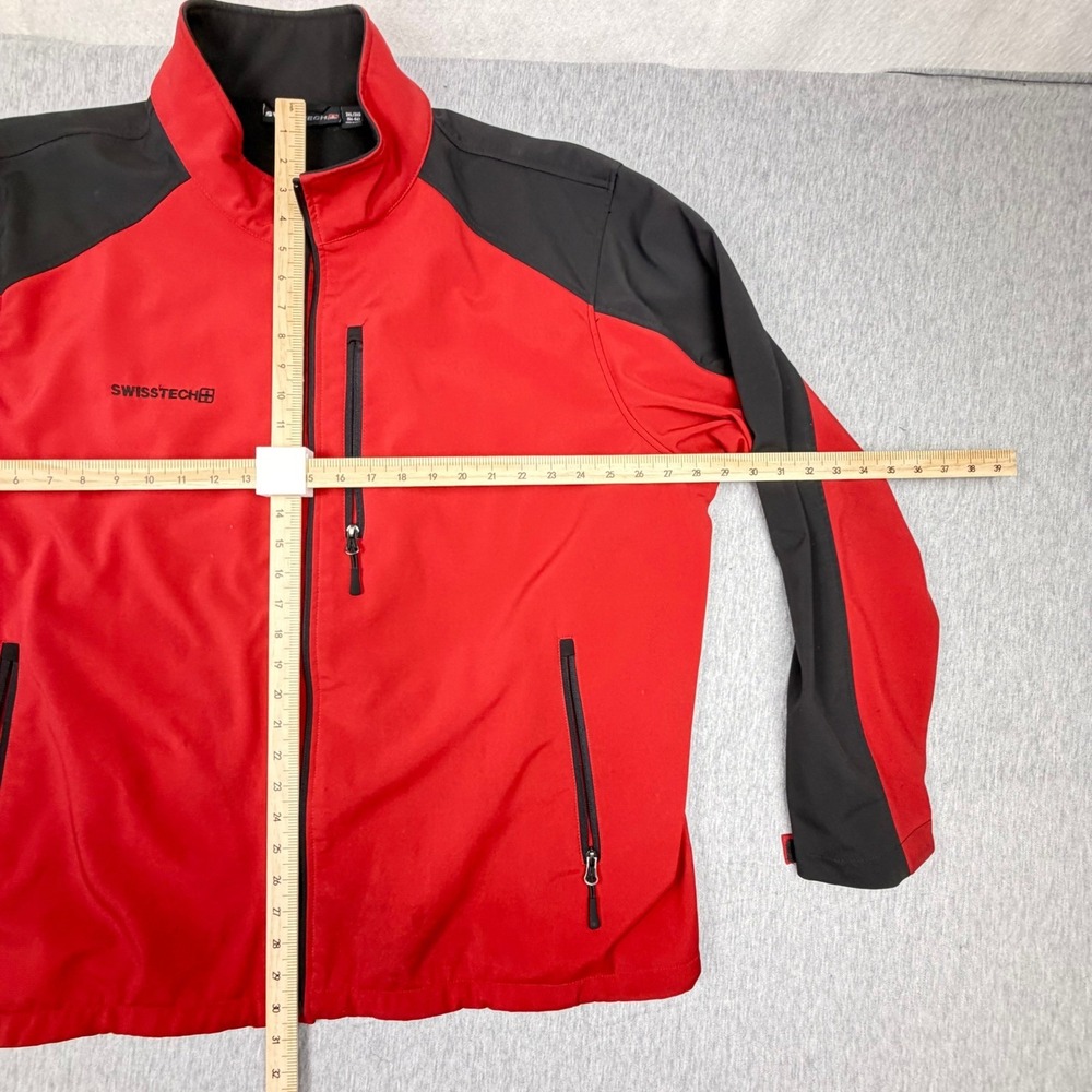 SwissTech Mens Red Black Softshell Fleece Lined Jacket 3XL SM46601YB - Picture 3 of 8